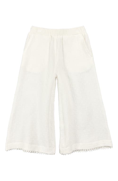 Miles The Label Kids' Cotton Flare Leg Pants In White