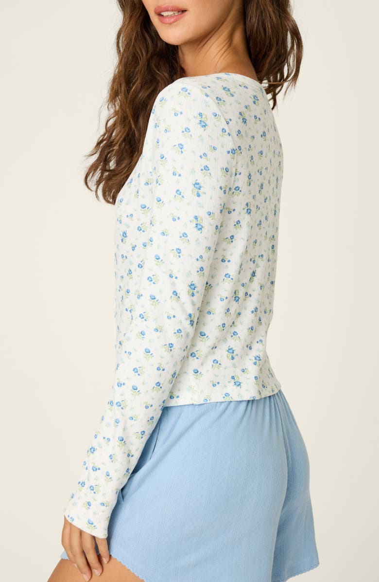 PJ Salvage More Amour Floral Ditsy Pointelle Top, Alternate, color, Ivory