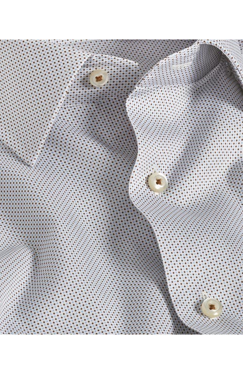 David Donahue Trim Fit Microdot Print Dress Shirt In Multi