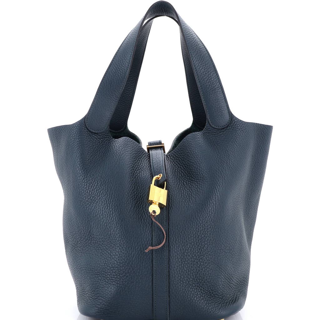 Pre-owned Hermes Hermes Picotin Lock Bag Clemence Gm In Gray