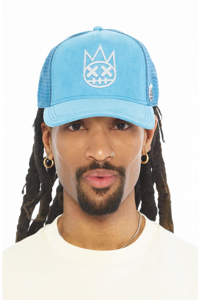 Logo Mesh Back Trucker Hat, Alternate, color, NAVAGIO BAY