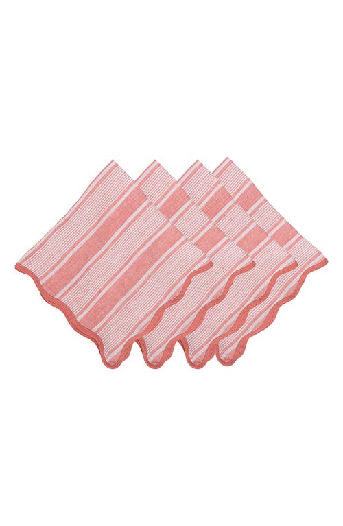 Juliska Cabana Set Of 4 Napkins In Coral