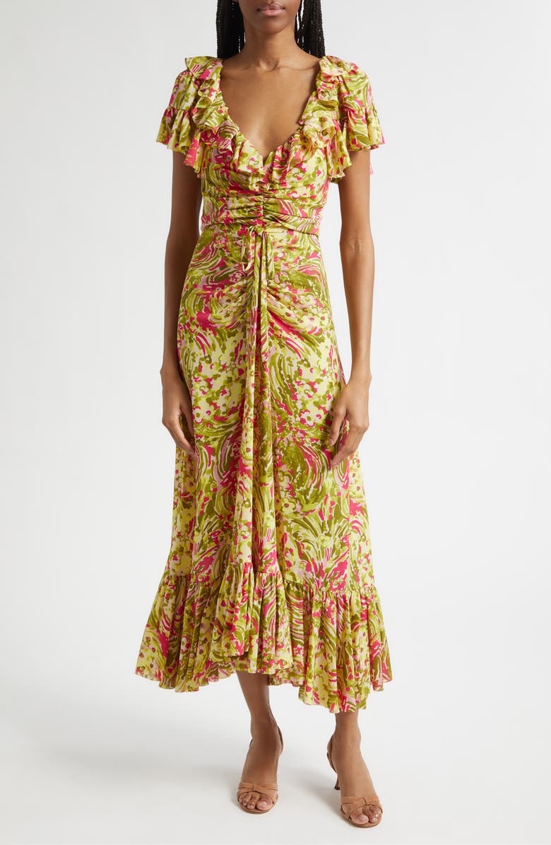 Cinq à Sept Daisy Swirl Ivey Floral Dress, Main, color, Pink Amethyst Multi
