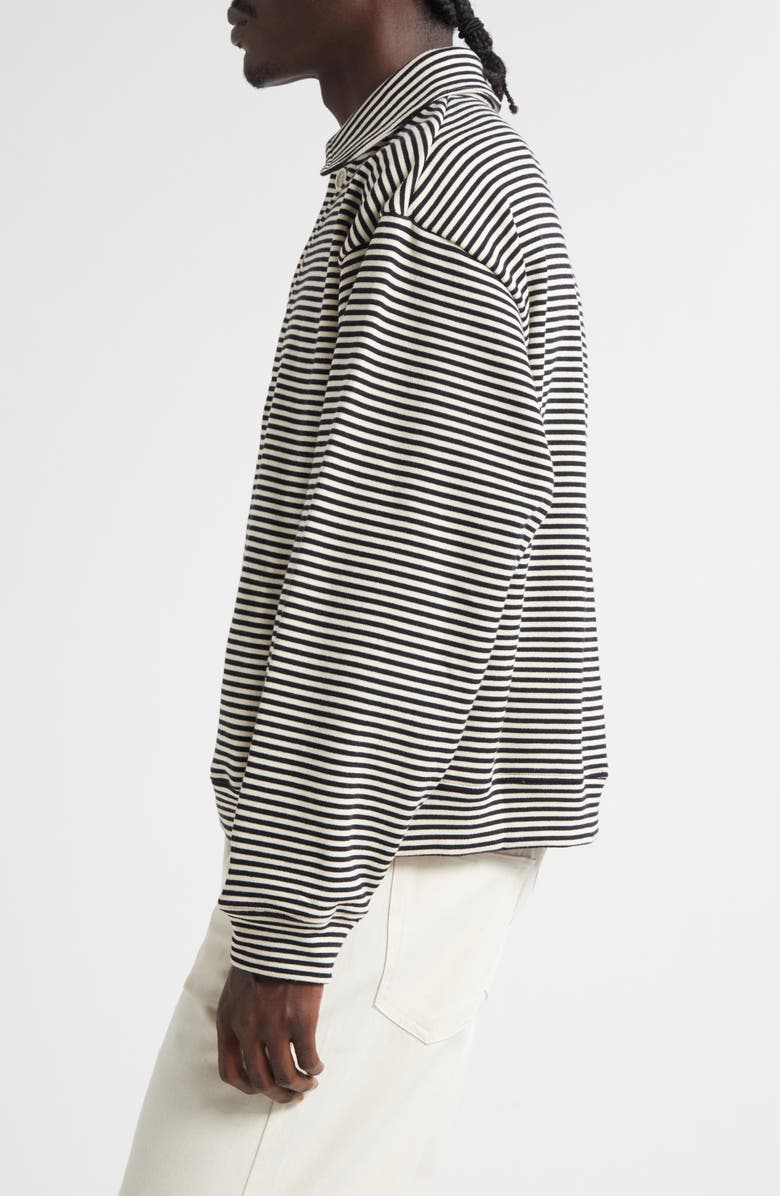 Marni Boxy Fit Stripe Cotton Polo Sweatshirt, Alternate, color, 