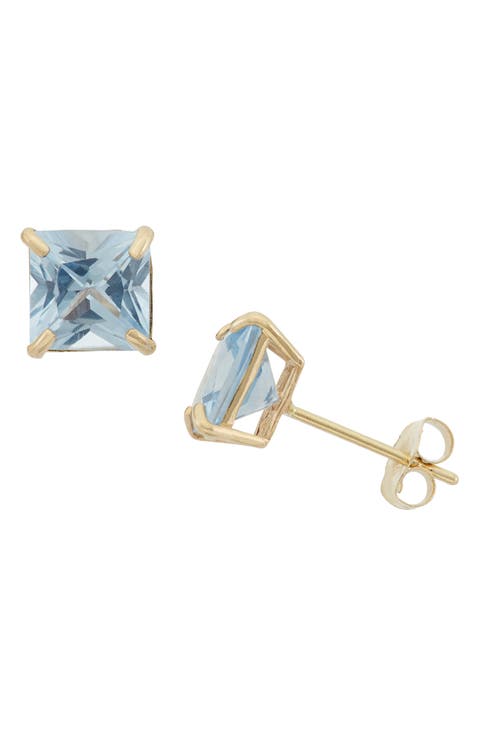 Princess Cut Stud Earrings