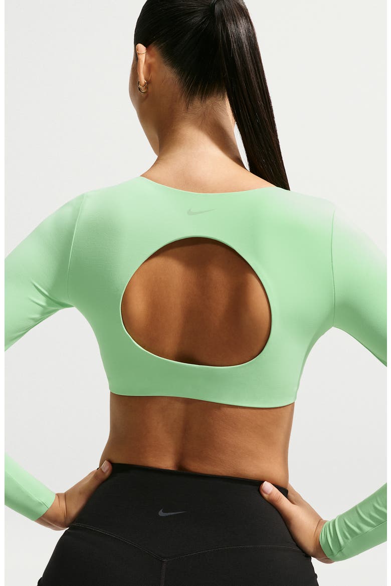 Zenvy Dri-FIT Long Sleeve Sports Bra, Alternate, color, CUCUMBER CALM/ COOL GREY