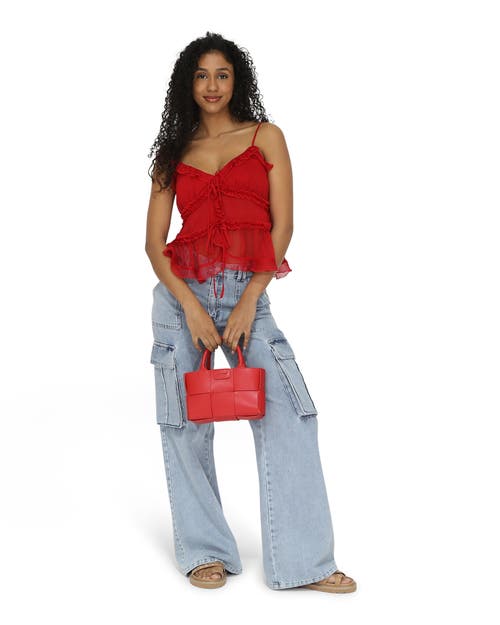 Belle & Bloom Heart Of Glass Chiffon Cami In Red
