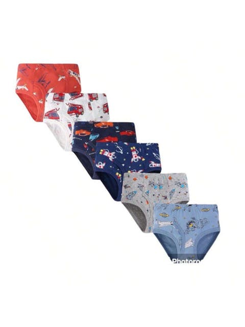 6 Pack Boys and Toddlers Underwears Soft Cotton Panties