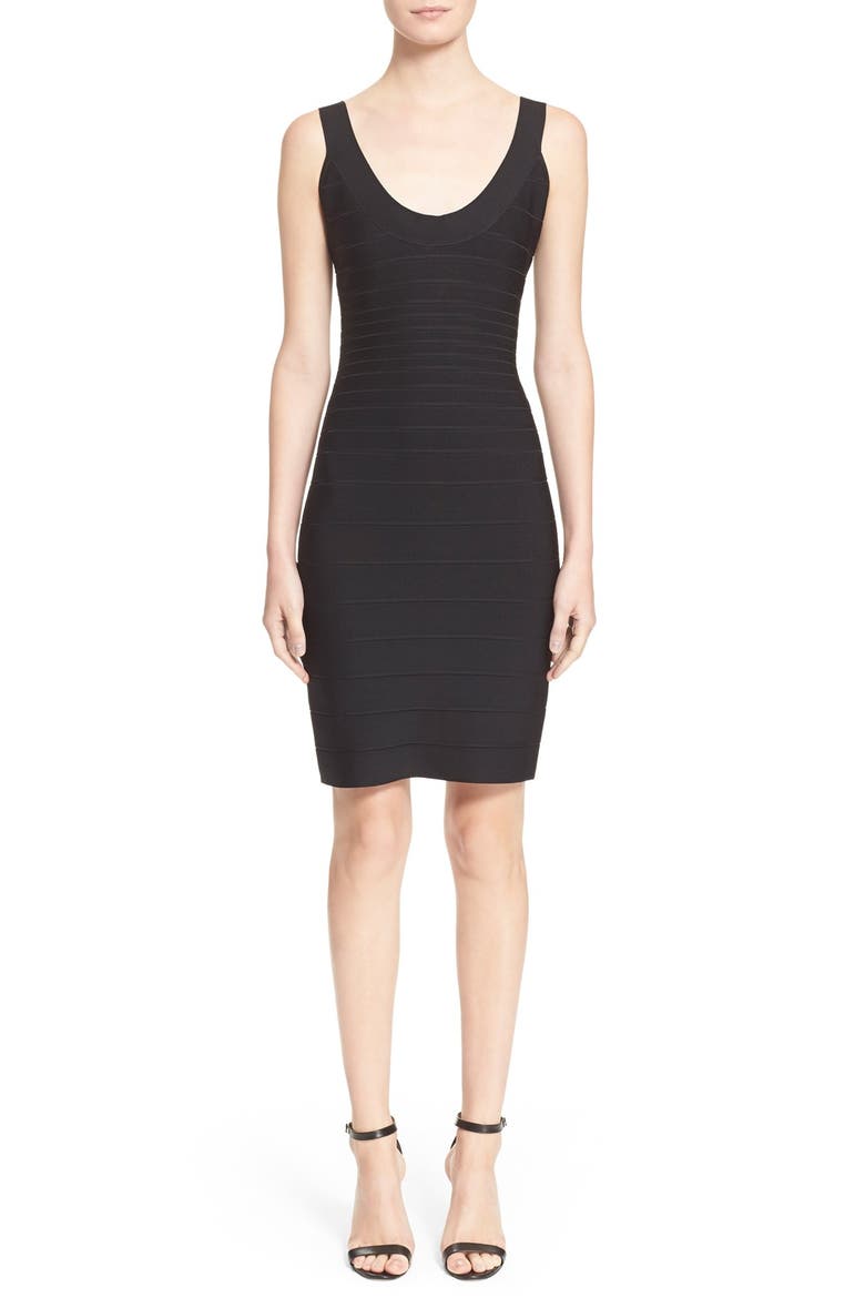 'Sydney' U-Neck Bandage Dress, Main, color, BLACK