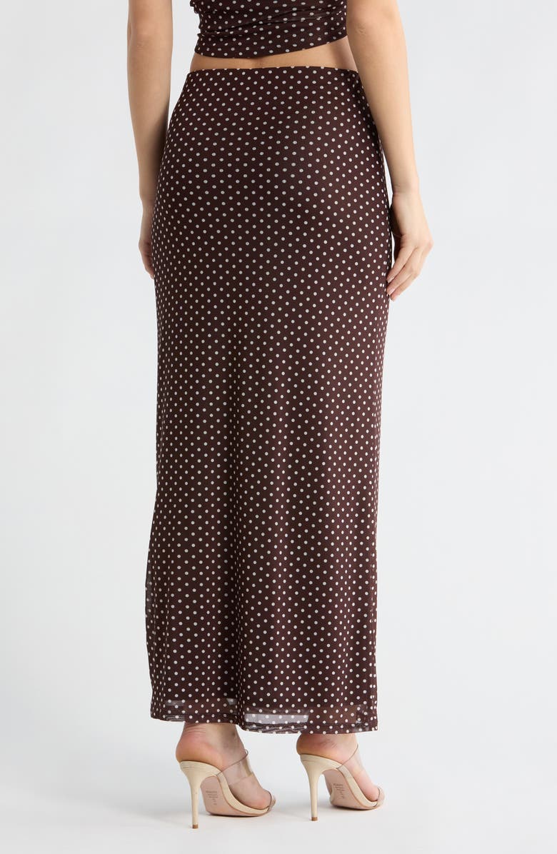 Leith Mesh Maxi Skirt, Alternate, color, Brown- White Editor Dot