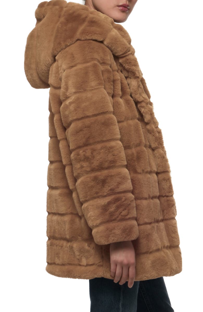 Apparis Hazel Faux Fur Hooded Puffer Car Coat, Alternate, color, 
