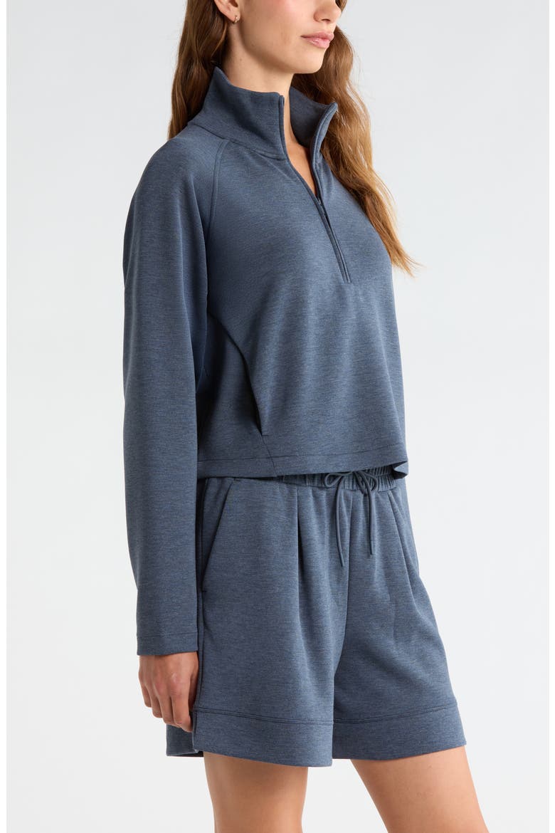Soft Luxe Half Zip Sweatshirt, Alternate, color, NAVY ARMADA HEATHER