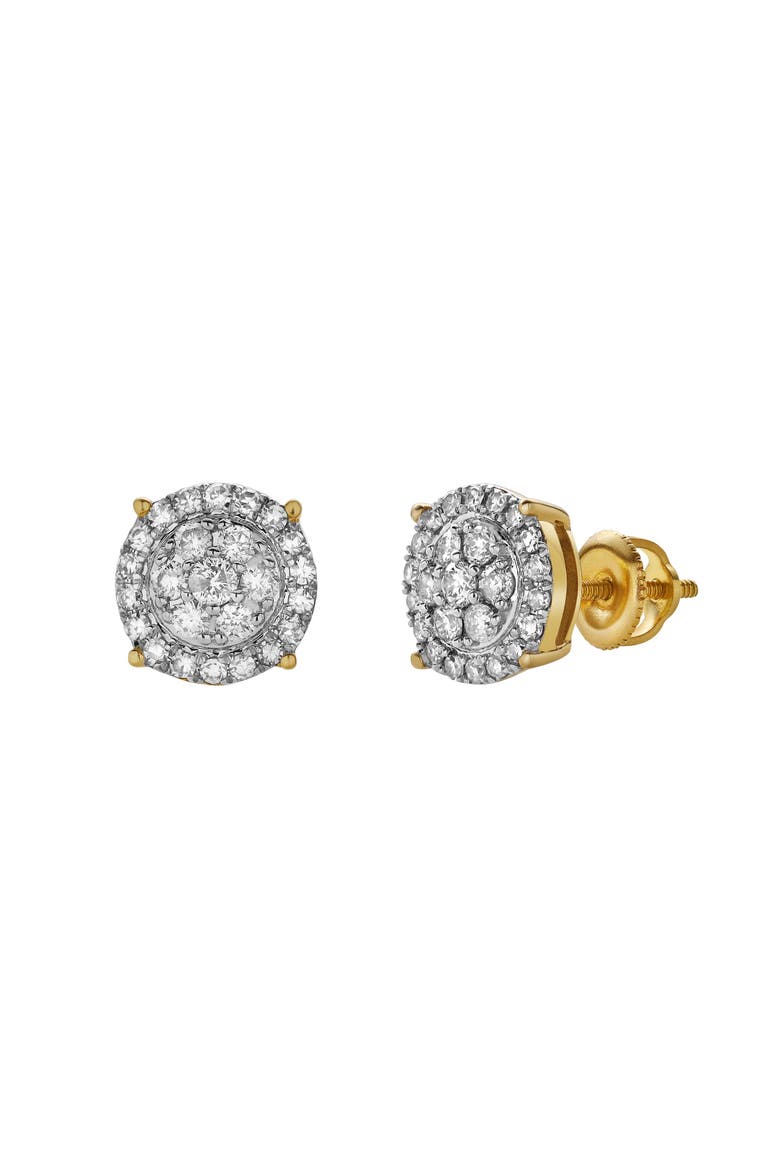 Aethra 10K Yellow Gold Cluster Diamond Unisex Earrings - 0.49 Cts, Alternate, color, 10K Yellow Gold