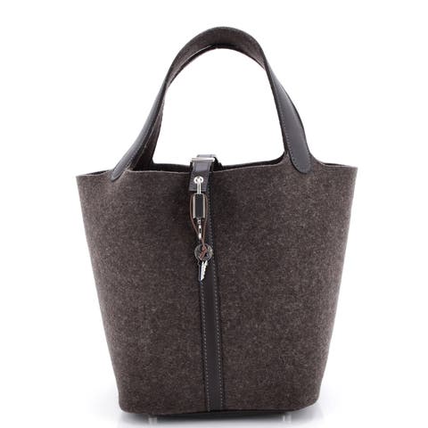 Picotin Lock Bag Felt with Leather MM