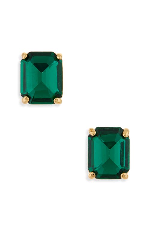 Kurt Geiger London Square Crystal Stud Earrings In Green