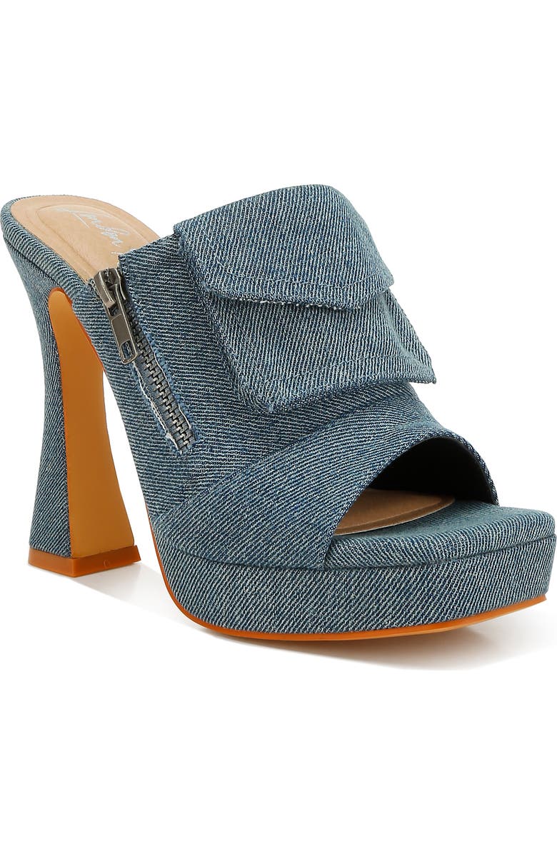 LONDON RAG Celidih Denim Slide Sandal, Main, color, Denim