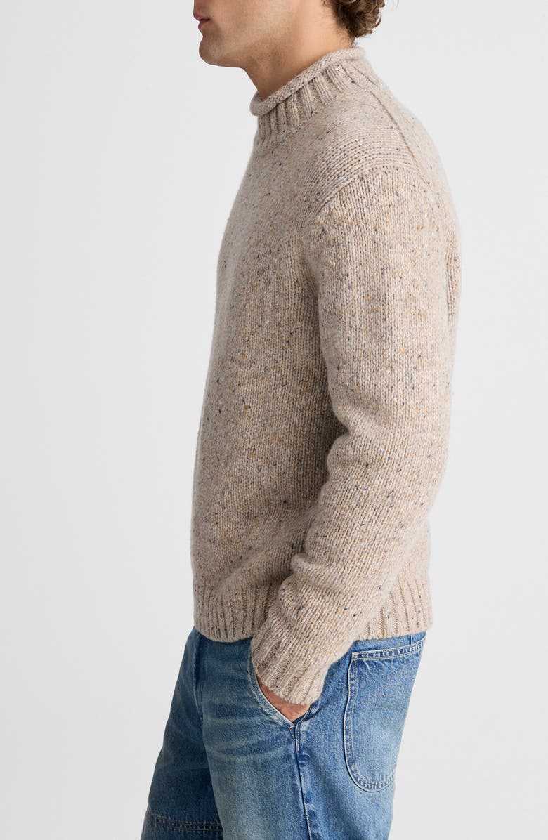 Madewell Roll Neck Donegal Wool Blend Sweater, Alternate, color, Oatmeal