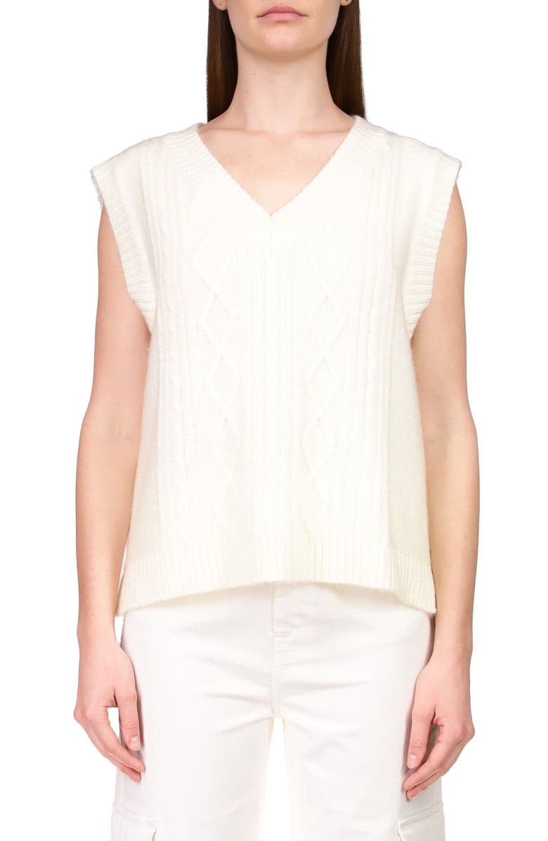 Sanctuary Cozy Cable Sweater Vest, Main, color, 