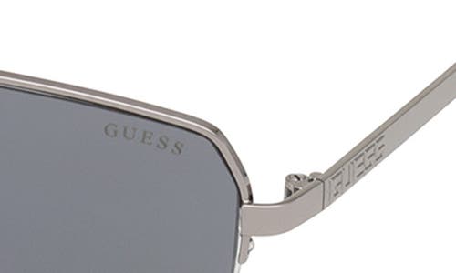 Shop Guess 59mm Navigator Sunglasses In Shiny Gunmetal/smoke