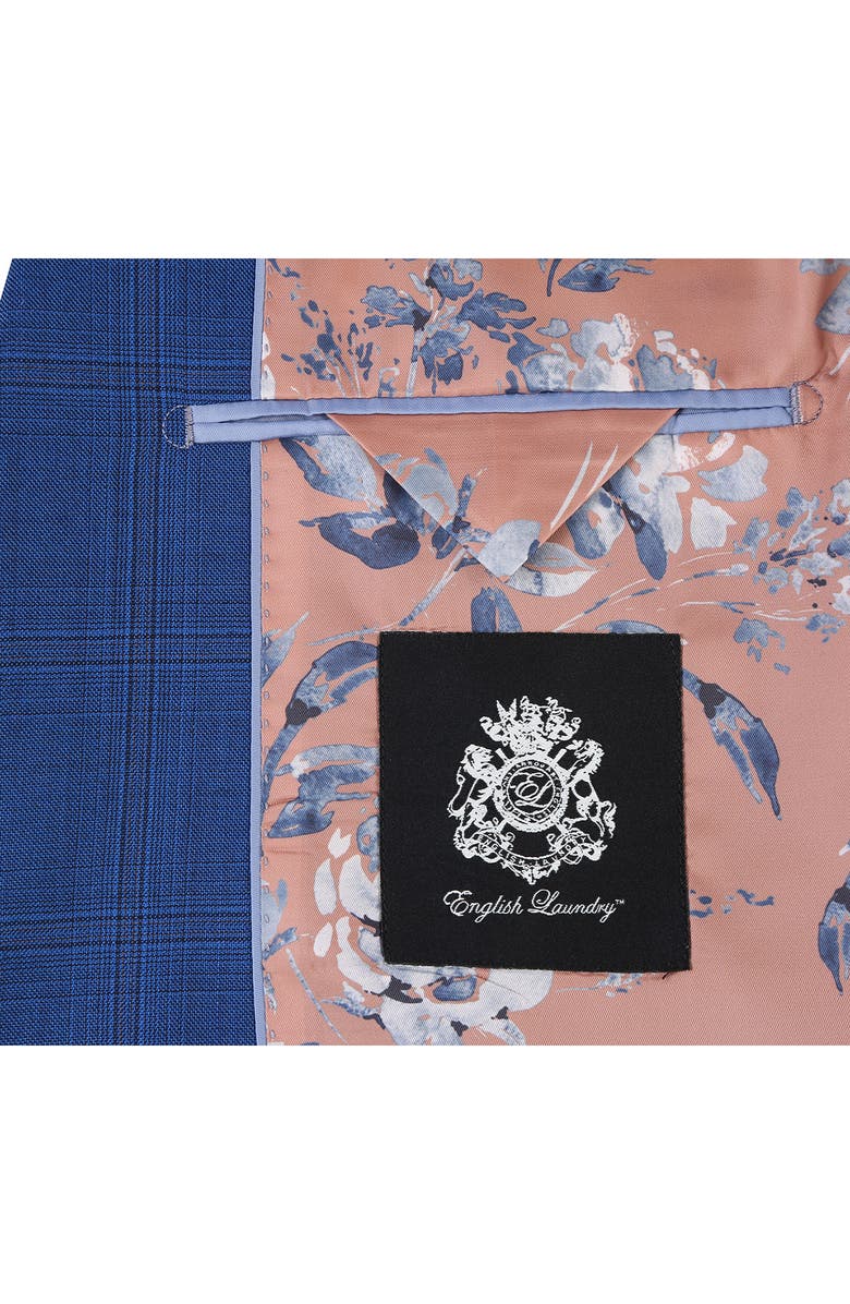 English Laundry Plaid Trim Fit Wool Blend Two-Piece Suit, Alternate, color, Navy