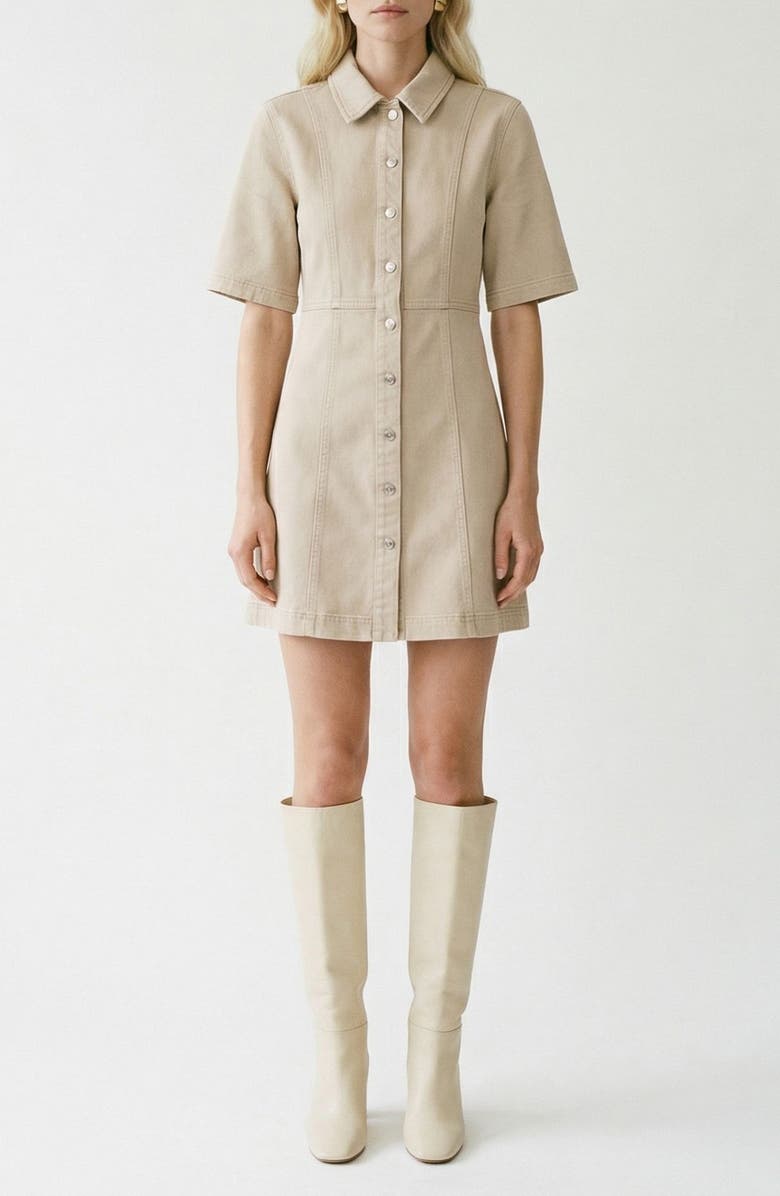 VERO MODA Daisy Denim Dress, Main, color, Silver Mink Detail Washed