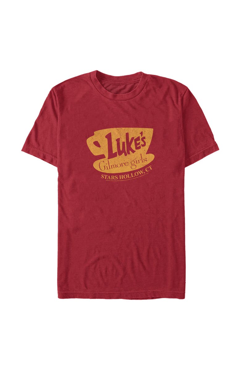 Gilmore Girls Men's Gilmore Girls Distressed Luke's Diner Logo Graphic T-Shirt, Alternate, color, Cardinal