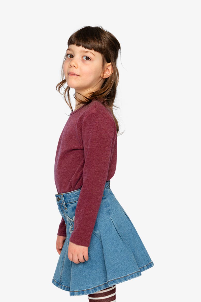 Soft Brushed Rib Crew Neck Top, Alternate, color, Reddish-Brown