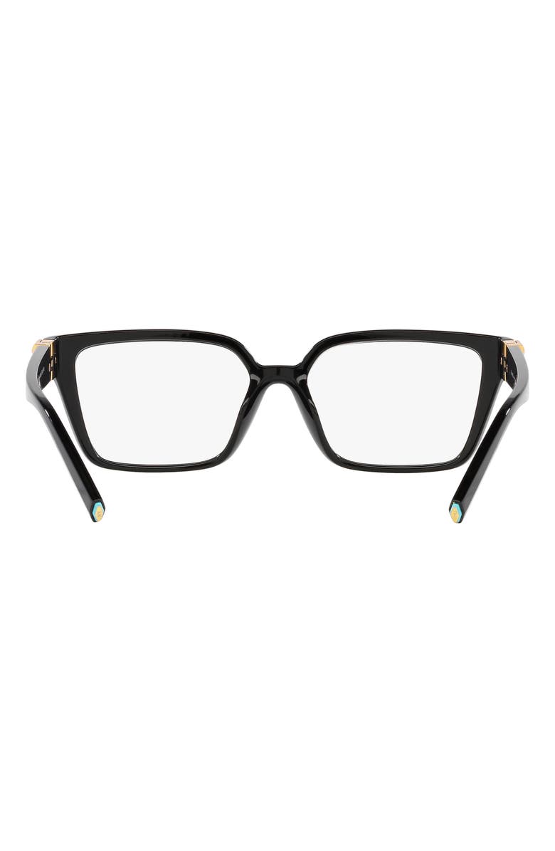 Tiffany & Co. 53mm Rectangular Optical Glasses, Alternate, color, Black