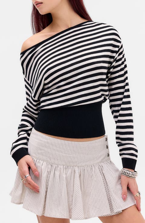Bailey Off the Shoulder Striped Sweater
