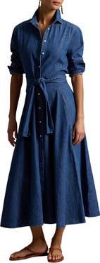 Polo Ralph Lauren Chambray Tie Waist Shirtdress