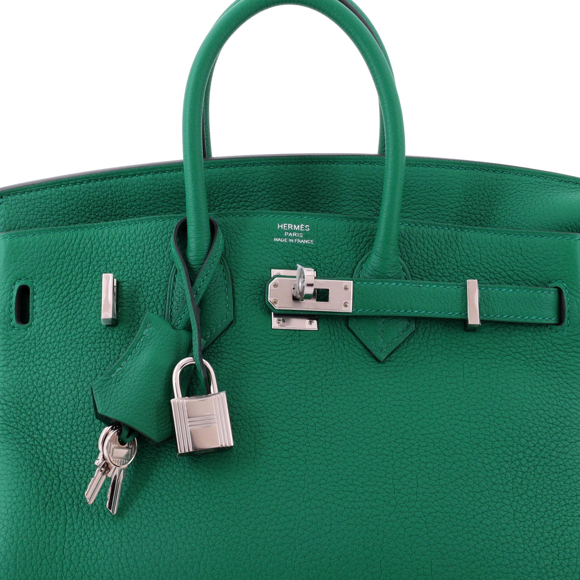 Pre-Owned Hermes Birkin Handbag Green Togo with Palladium Hardware 25, Alternate, color, 