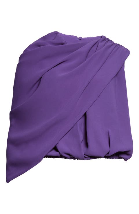Asymmetric Silk Cady Cape Top