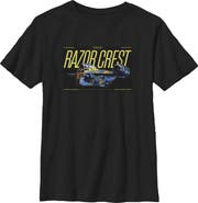 Star Wars: The Mandalorian and Grogu Boy's Star Wars The Mandalorian and Grogu Bounty Hunter Razor Crest Graphic T-Shirt