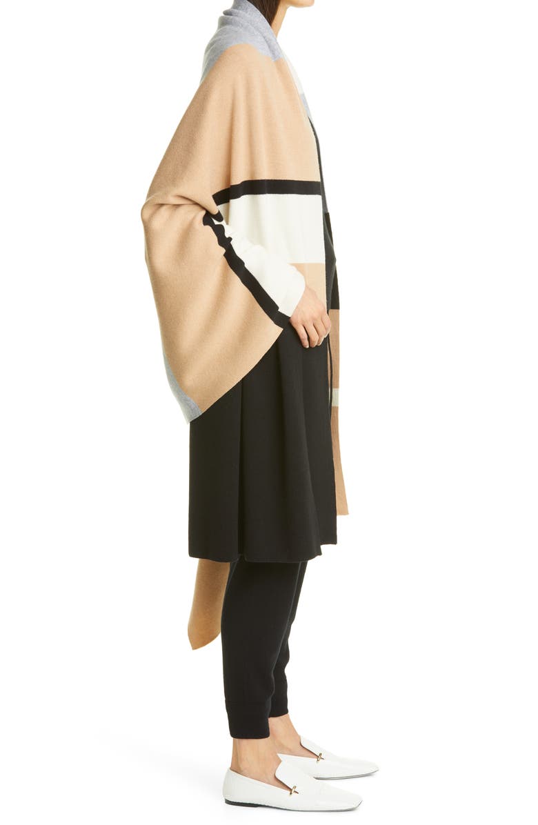 St. John Collection Stripe Cashmere Sweater Wrap, Alternate, color, 