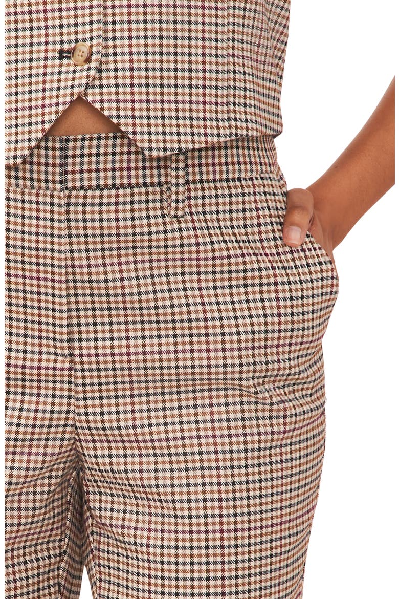 Check Straight Leg Trousers, Alternate, color, DARK ROAST