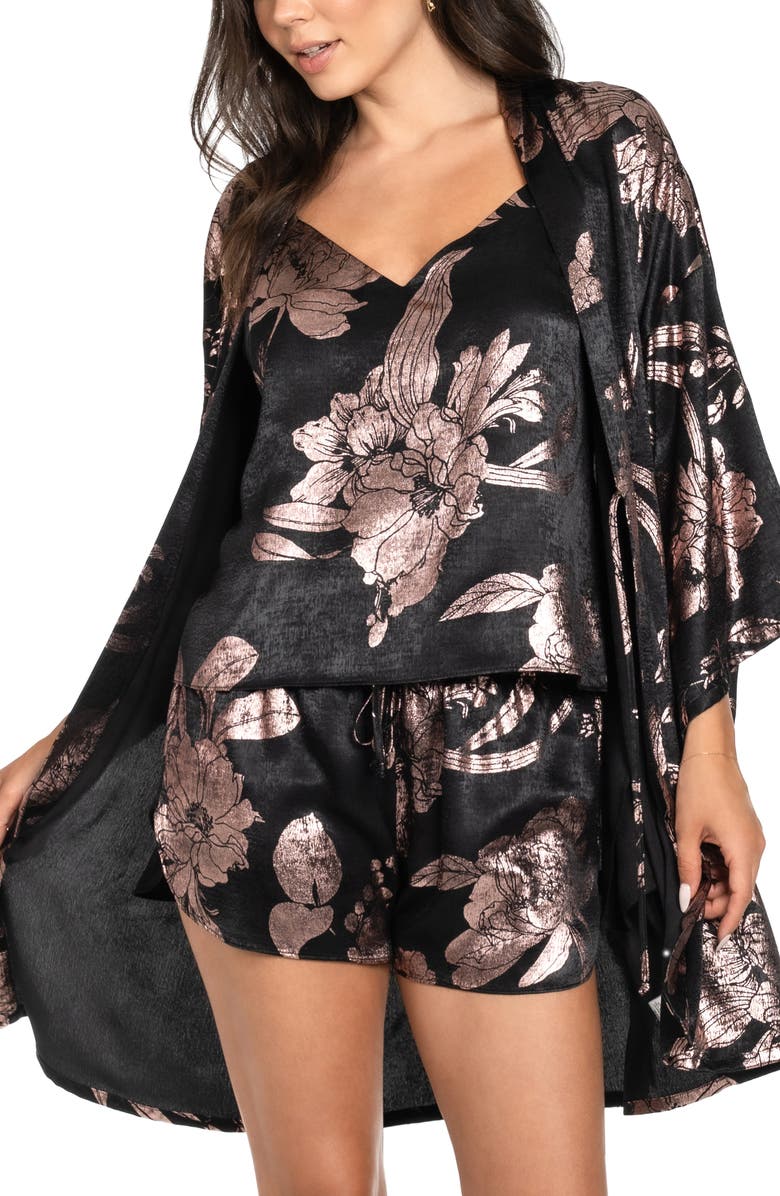 Electric Metallic Floral Camisole & Tap Pants Pajamas