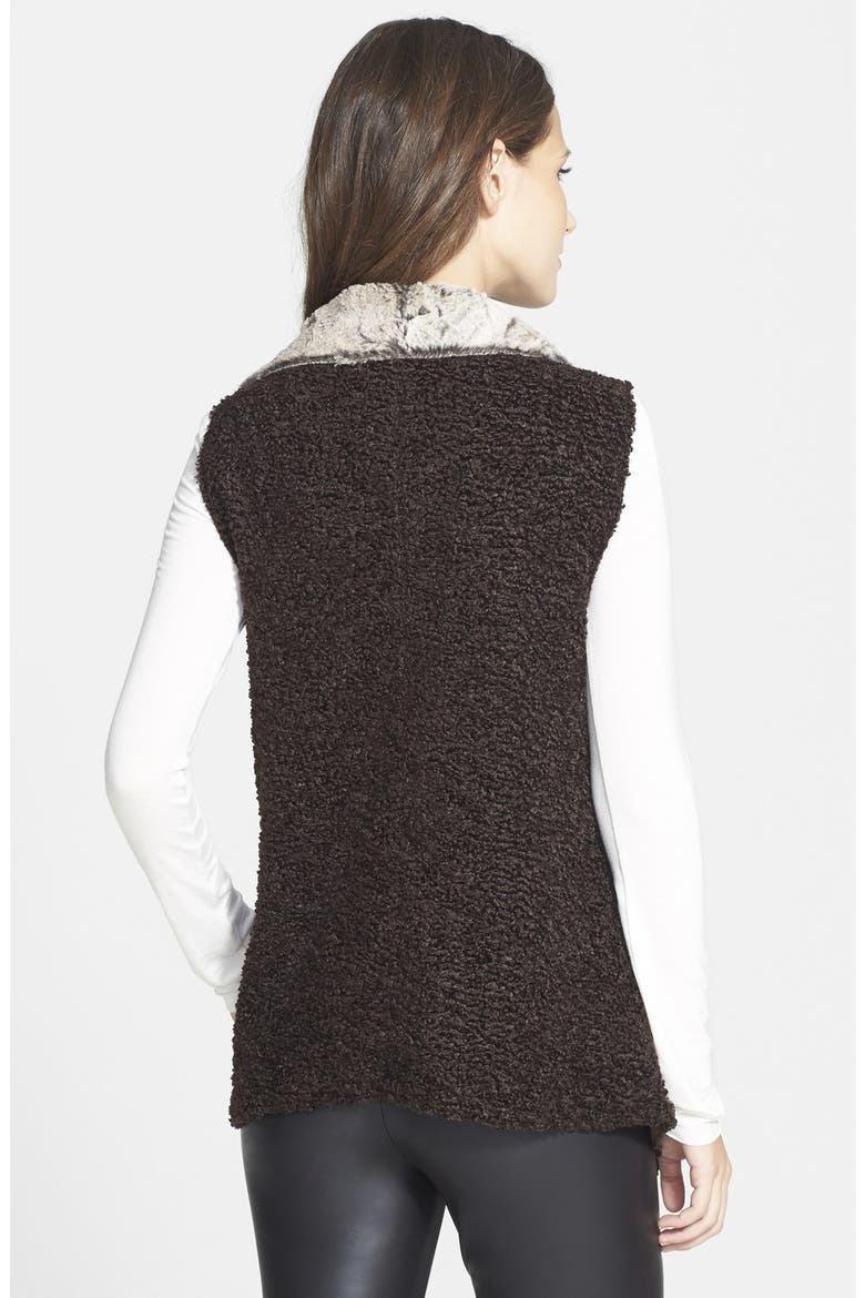 Faux Fur Vest, Alternate, color, BROWN