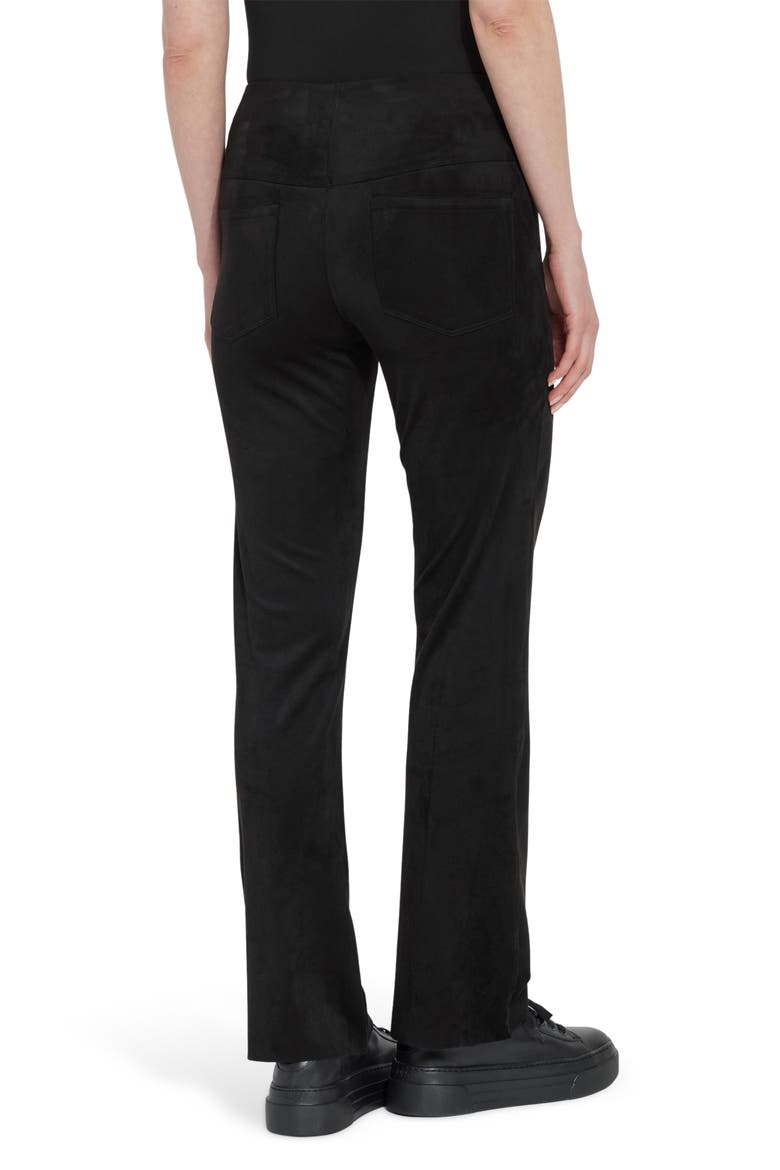 'Lyssentials Jesse Baby Bootcut Faux Suede Leggings, Alternate, color, BLACK