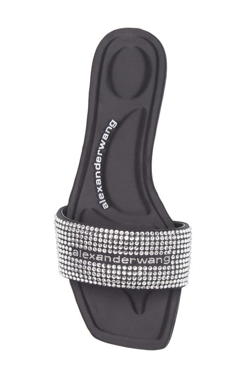 Alexander Wang Vy Crystal Embellished Slide Sandal In Black