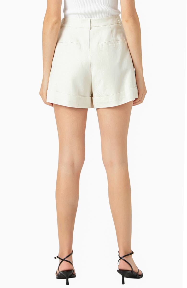 Endless Rose Linen Blend Front Pleat Shorts, Alternate, color,