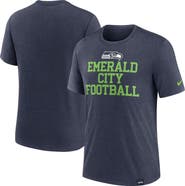 Nike Men's Nike Heather College Navy Seattle Seahawks Blitz Tri-Blend T-Shirt
