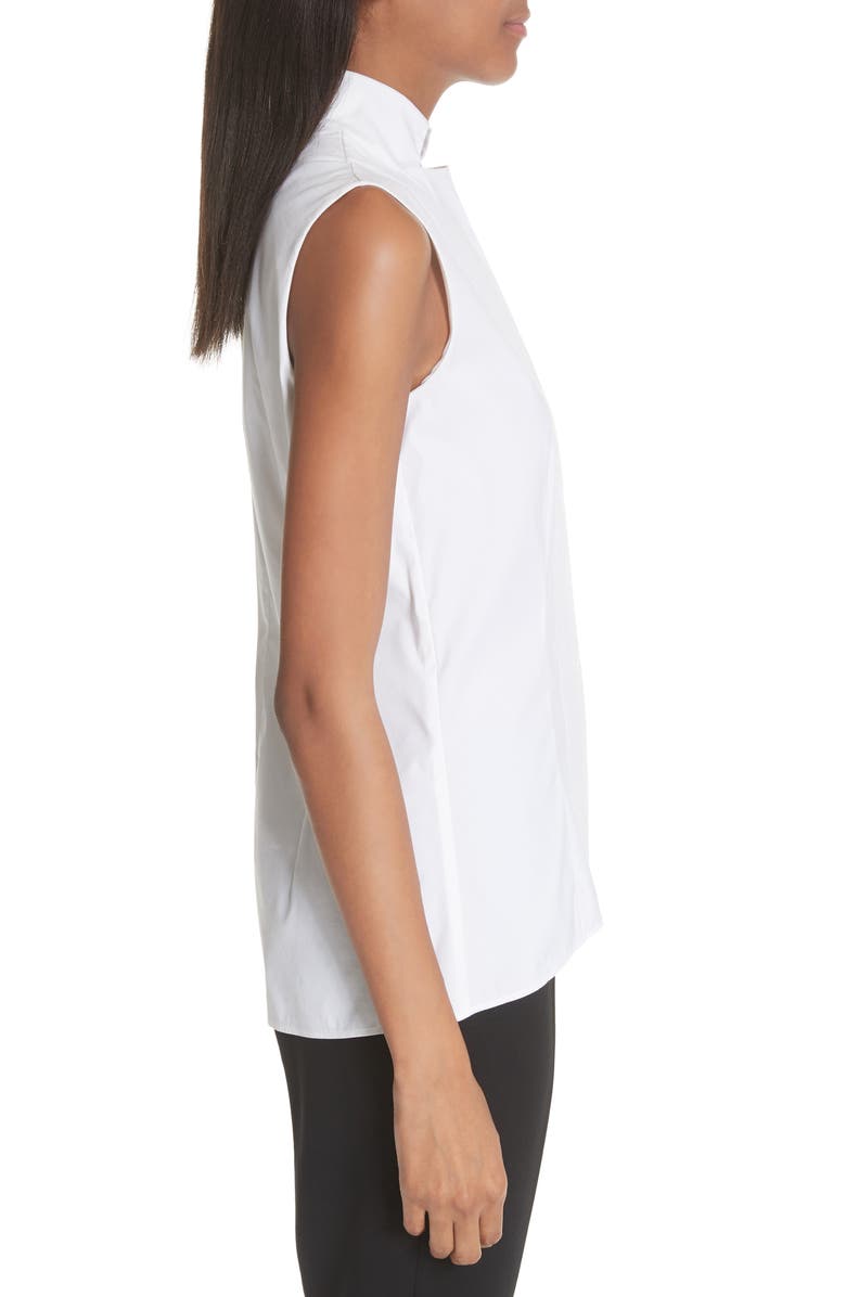 Akris Notch Collar Blouse, Alternate, color, White