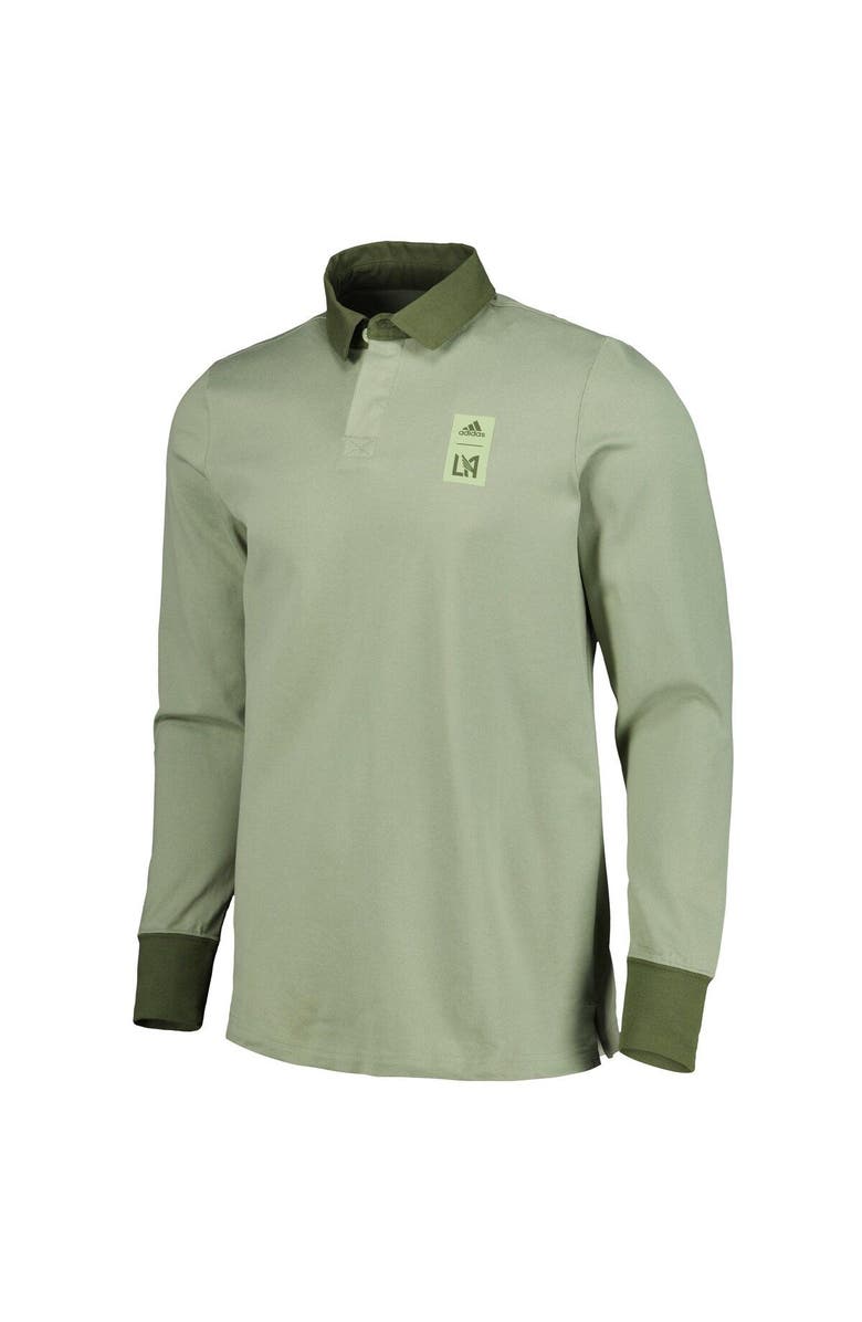 adidas Men's adidas 2023 Player Green LAFC Travel Long Sleeve Polo, Alternate, color, Green