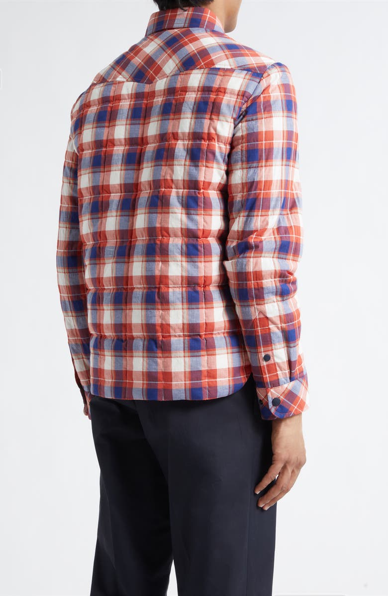 Moncler Grenoble Gelt Quilted Check Shirt Jacket, Alternate, color, Red Check