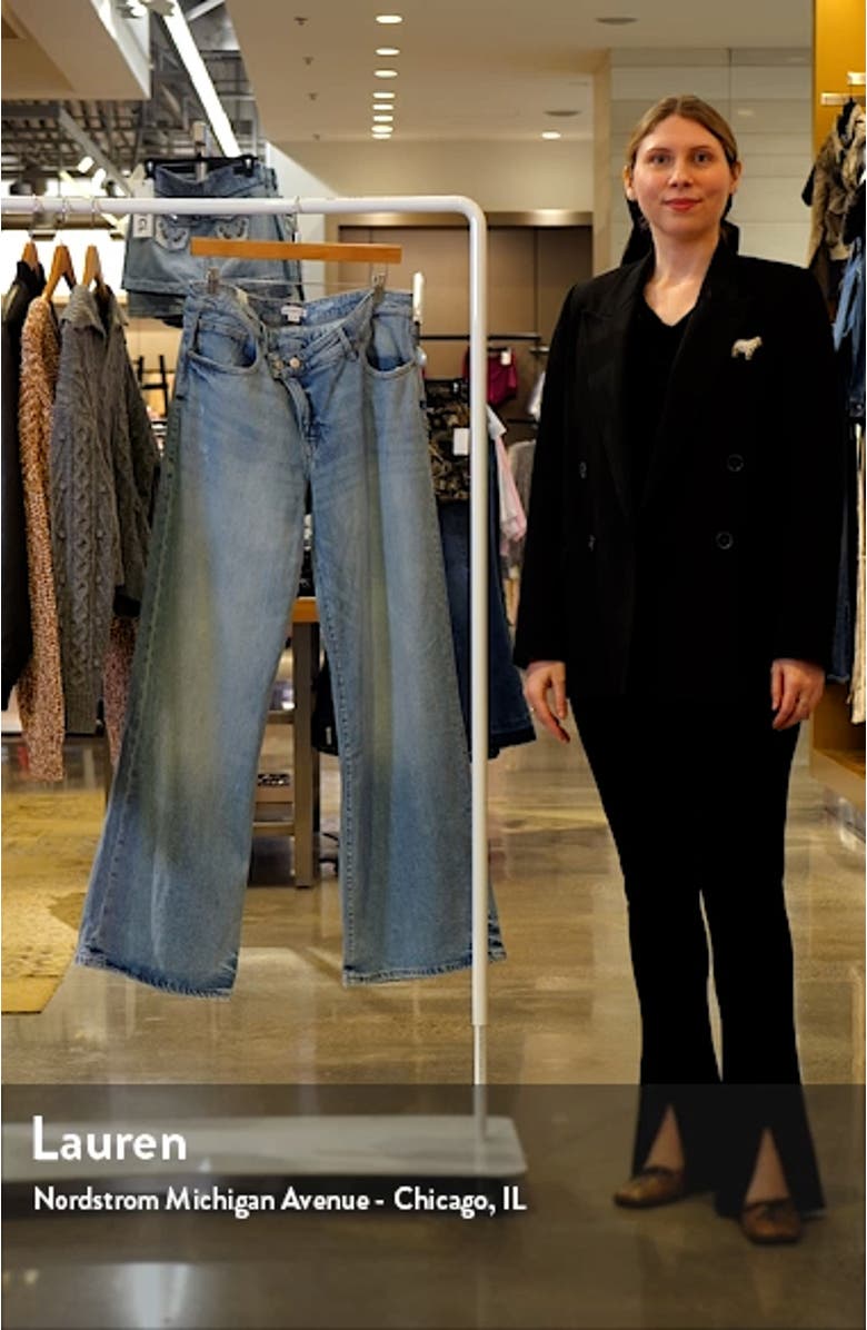 Good Ease Crossover Waist Wide Leg Jeans, sales video thumbnail