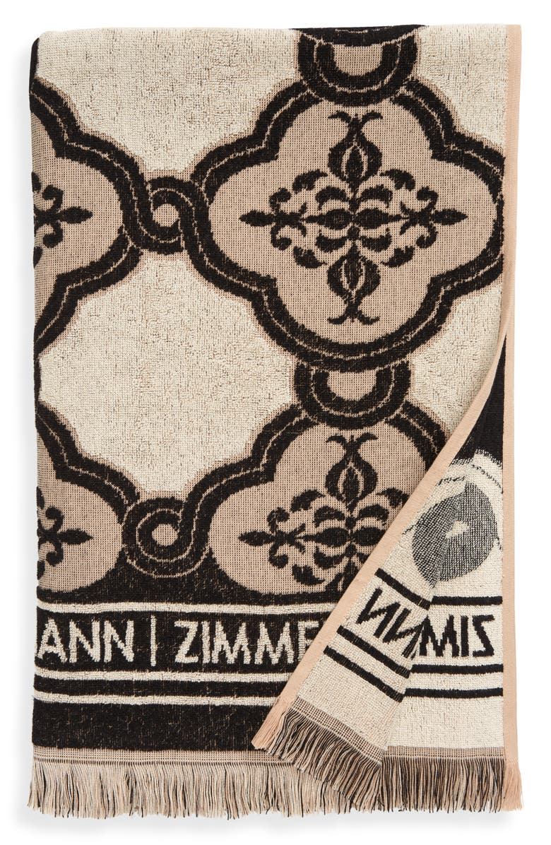 Zimmermann Logo Jacquard Beach Towel & Carry Strap, Main, color, 