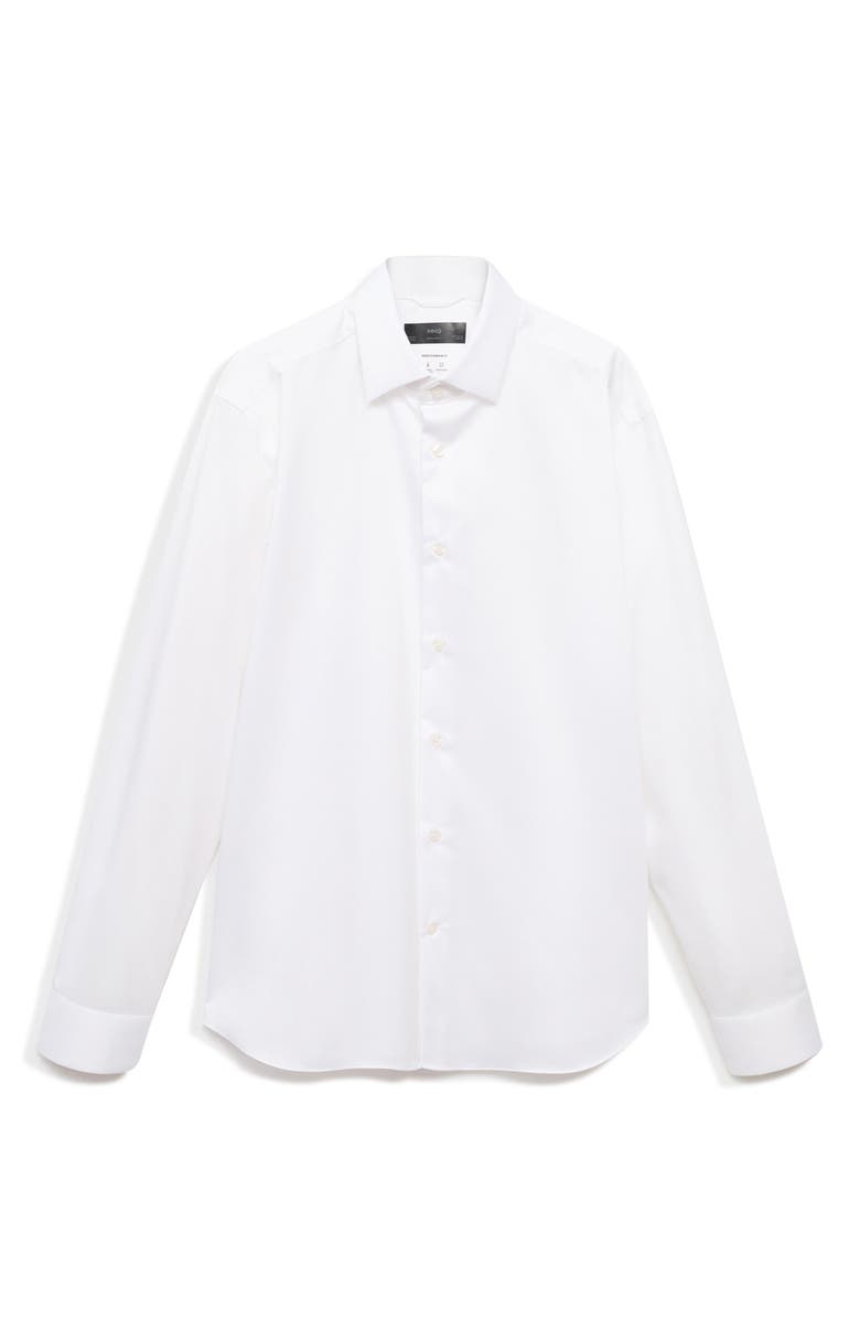 MANGO Stretch Button-Up Shirt, Alternate, color, White