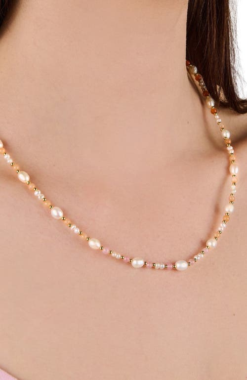 Little Sky Stone Eliza Pearl Bead Necklace In Multi