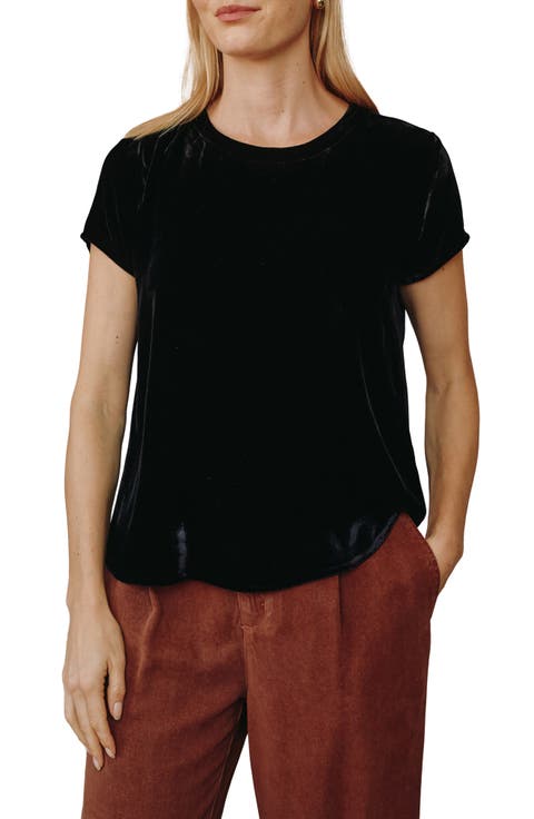 Velvet Crewneck Top