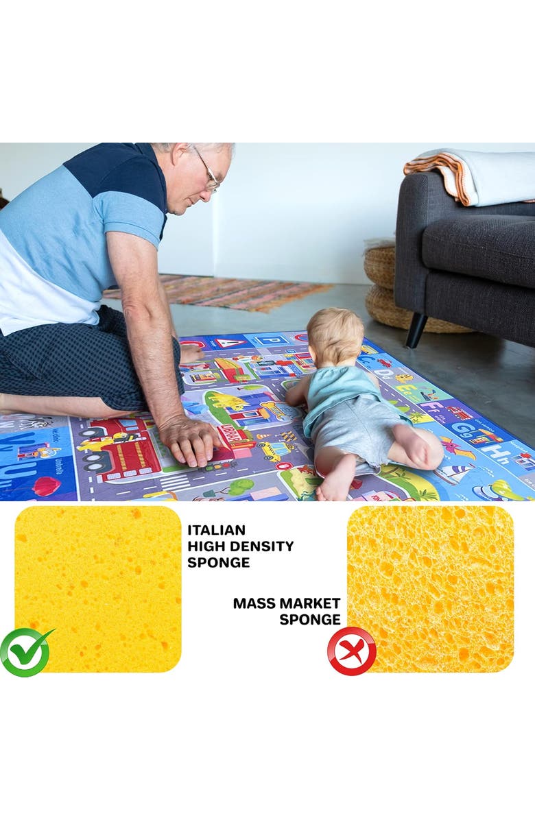 Quokka Baby Mat for Floor Play for Babies 6-12 Months - Super Soft ABC Play Mat for Toddlers 1-3, Alternate, color, City
